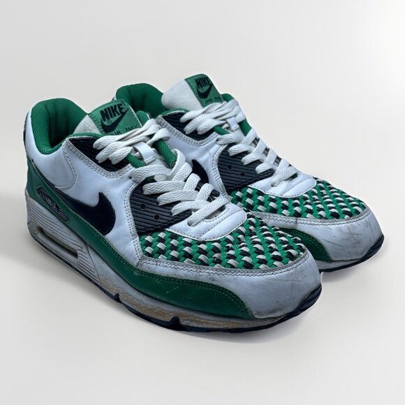 Y2K Nike Air Max 90 Premium White Black Pine Green 11 Men 313650-101 Read* - Picture 1 of 16